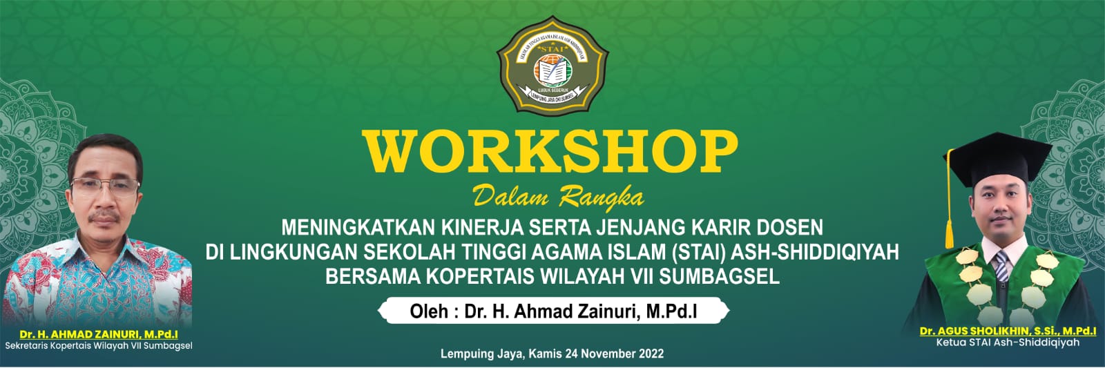 Workshop Meningkatan Kinerja Serta Jenjang Karier Dosen  Bersama Kopertais Wilayah VII Sumbagsel